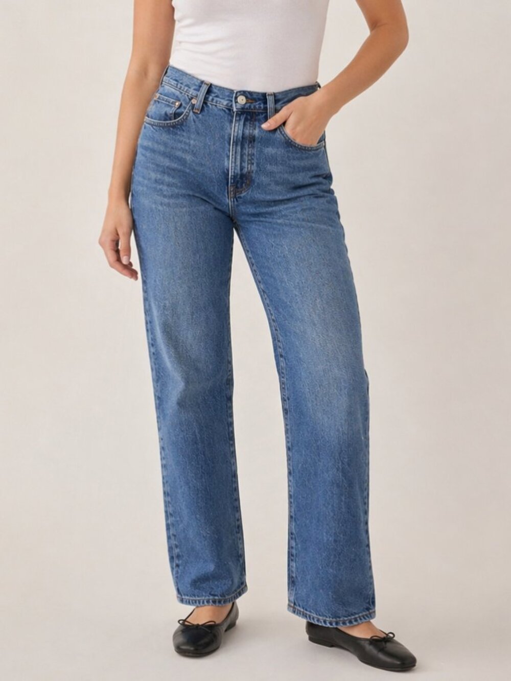 Madewell, The Perfect Vintage Jean Size 26, Straight Leg, Mid Rise Medium Wash